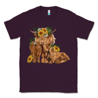 Plum highland cow family Classic Tee - RanaPortraitStore