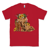 Red highland cow family Classic Tee - RanaPortraitStore