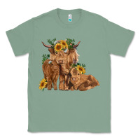 Sage highland cow family Classic Tee - RanaPortraitStore