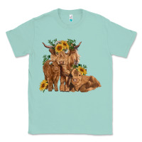 Seafoam highland cow family Classic Tee - RanaPortraitStore