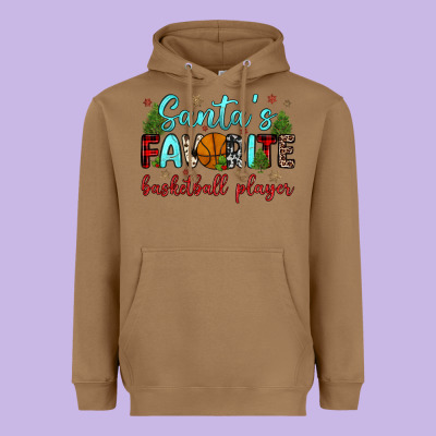Santa S Favorite Basketball Player Heavyweight Hoodie Designed By Jahusdesignshop