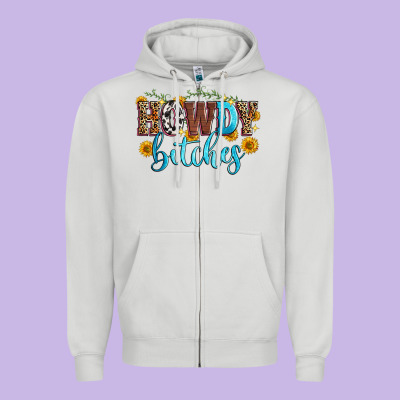 Howdy Bitches Zipper Hoodie Designed By Zillion Design Studio