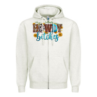 Oatmeal Heather howdy bitches Zipper Hoodie - Zillion Design Studio