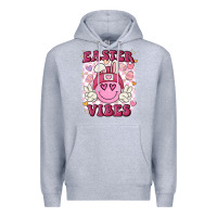 Heather Grey Easter vibes Premium Hoodie - MaliasSmallBusiness