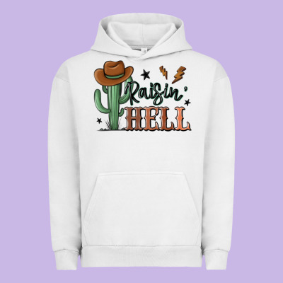 Raisin Hell Cowboy Cactus Urban Hoodie Designed By Maliassmallbusiness
