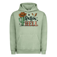 Pigment Oil Green raisin hell cowboy cactus Urban Hoodie - MaliasSmallBusiness