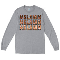 Heather Grey melanin melanin melanin Long Sleeve Tee - texasbilliewilder