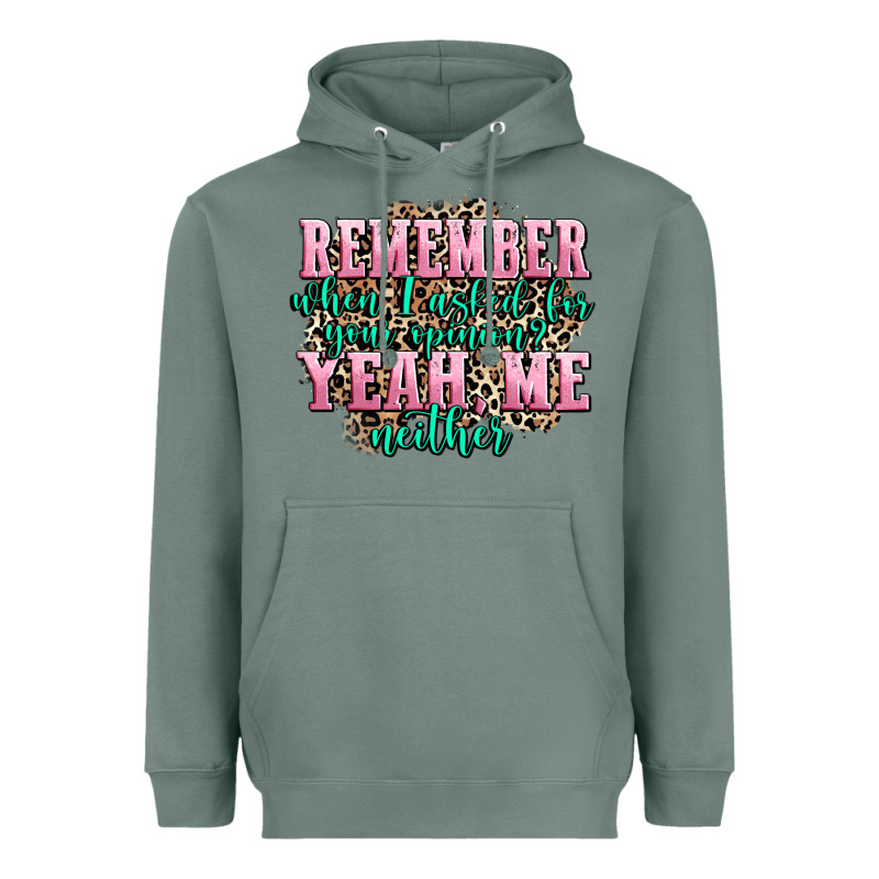 Remember When I Asked For Your Opinion Yeah Me Nei Heavyweight Hoodie by AdoDesignShop | Teevron