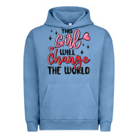 Pigment Pebble Blue this girl will change the world Urban Hoodie - MaliasSmallBusiness