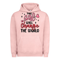 Pigment Salmon this girl will change the world Urban Hoodie - MaliasSmallBusiness