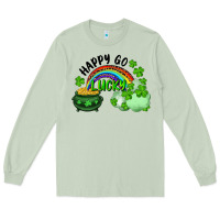 Matcha Happy Go Lucky Rainbow Shamrocks And Pot Of Gold Long Sleeve Tee - RanaPortraitStore