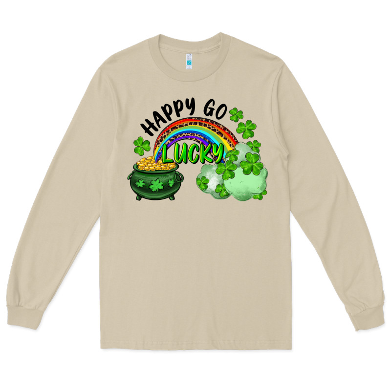 Happy Go Lucky Rainbow Shamrocks And Pot Of Gold Long Sleeve Tee by RanaPortraitStore | Teevron