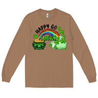 Toasted Coconut Happy Go Lucky Rainbow Shamrocks And Pot Of Gold Long Sleeve Tee - RanaPortraitStore
