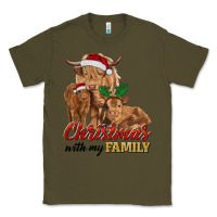 Army Green christmas with my family highland cow cattle and calves Classic Tee - RanaPortraitStore