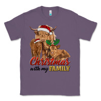 Lavender christmas with my family highland cow cattle and calves Classic Tee - RanaPortraitStore