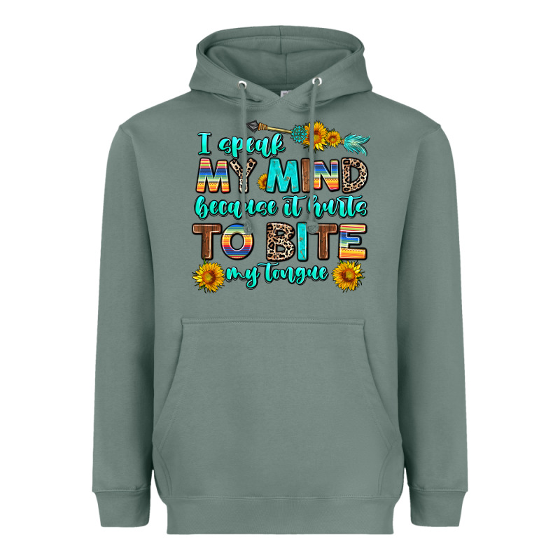 I Speak My Mind Because It Hurts To Bite My Tongue Heavyweight Hoodie by AdoDesignShop | Teevron