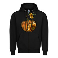 Black pumpkin with sunflower Zipper Hoodie - RanaPortraitStore