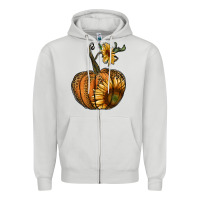 Dove Grey pumpkin with sunflower Zipper Hoodie - RanaPortraitStore