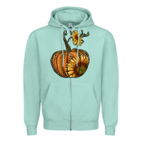 Seafoam pumpkin with sunflower Zipper Hoodie - RanaPortraitStore