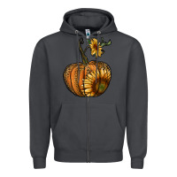 Smoke pumpkin with sunflower Zipper Hoodie - RanaPortraitStore