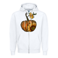 White pumpkin with sunflower Zipper Hoodie - RanaPortraitStore