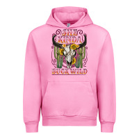 Fuchsia Pink she kinda buck wild with bull skull Urban Hoodie - NancyCooperArtShop