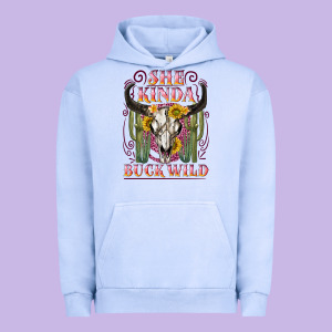 She Kinda Buck Wild With Bull Skull Urban Hoodie Designed By Nancycooperartshop