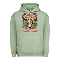 Pigment Oil Green she kinda buck wild with bull skull Urban Hoodie - NancyCooperArtShop