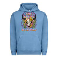 Pigment Pebble Blue she kinda buck wild with bull skull Urban Hoodie - NancyCooperArtShop