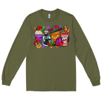 Army Green day of the dead coffee cups Long Sleeve Tee - Zillion Design Studio