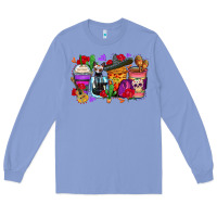 Colony Blue day of the dead coffee cups Long Sleeve Tee - Zillion Design Studio