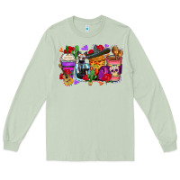 Matcha day of the dead coffee cups Long Sleeve Tee - Zillion Design Studio