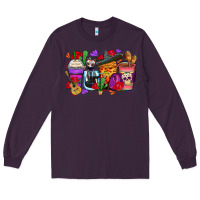 Plum day of the dead coffee cups Long Sleeve Tee - Zillion Design Studio