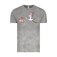 Cloud Rock stork with baby girl Vintage Tee - BarkalooDesign