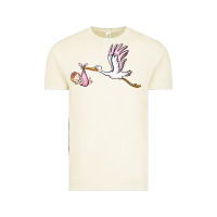 Vintage Arctic stork with baby girl Vintage Tee - BarkalooDesign