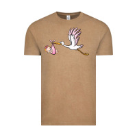 Vintage Coffee stork with baby girl Vintage Tee - BarkalooDesign