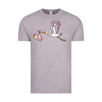 Vintage Zinc stork with baby girl Vintage Tee - BarkalooDesign