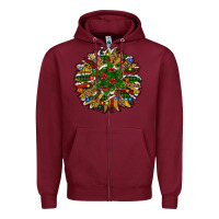 Burgundy new year sunflower Zipper Hoodie - RanaPortraitStore