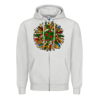 Dove Grey new year sunflower Zipper Hoodie - RanaPortraitStore