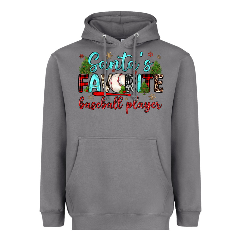 Santa S Favorite Baseball Player Heavyweight Hoodie by JahusDesignShop | Teevron