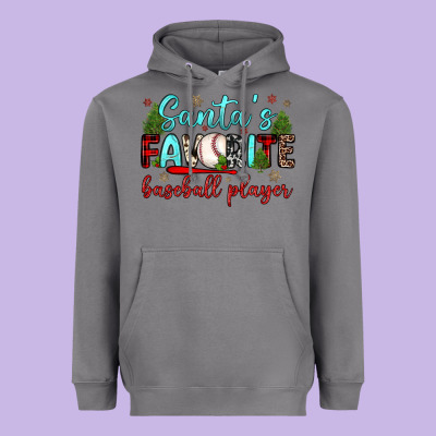 Santa S Favorite Baseball Player Heavyweight Hoodie Designed By Jahusdesignshop