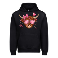 Black valentines day long haired cow Urban Hoodie - MaliasSmallBusiness