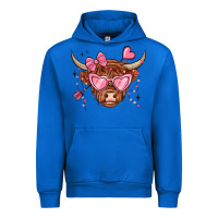 Cobalt valentines day long haired cow Urban Hoodie - MaliasSmallBusiness