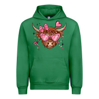 Emerald valentines day long haired cow Urban Hoodie - MaliasSmallBusiness