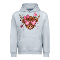 Heather Grey valentines day long haired cow Urban Hoodie - MaliasSmallBusiness