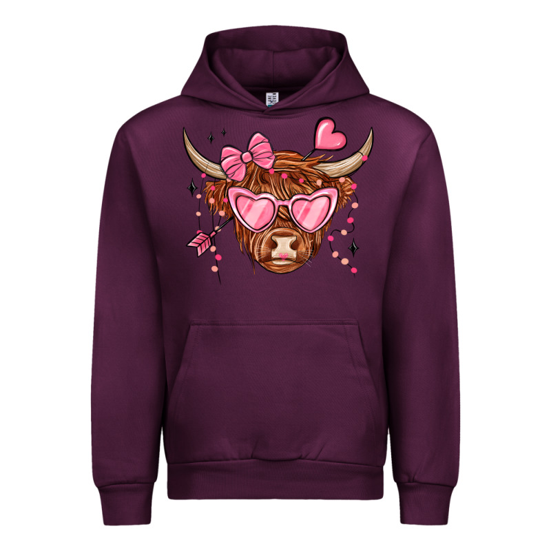 Valentines Day Long Haired Cow Urban Hoodie by MaliasSmallBusiness | Teevron