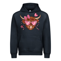 Navy valentines day long haired cow Urban Hoodie - MaliasSmallBusiness