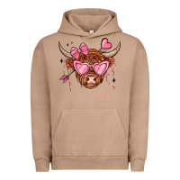 Pigment Burro valentines day long haired cow Urban Hoodie - MaliasSmallBusiness