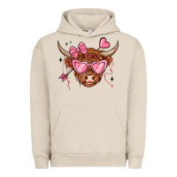 Pigment French Oak valentines day long haired cow Urban Hoodie - MaliasSmallBusiness