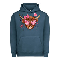 Pigment Midnight Navy valentines day long haired cow Urban Hoodie - MaliasSmallBusiness